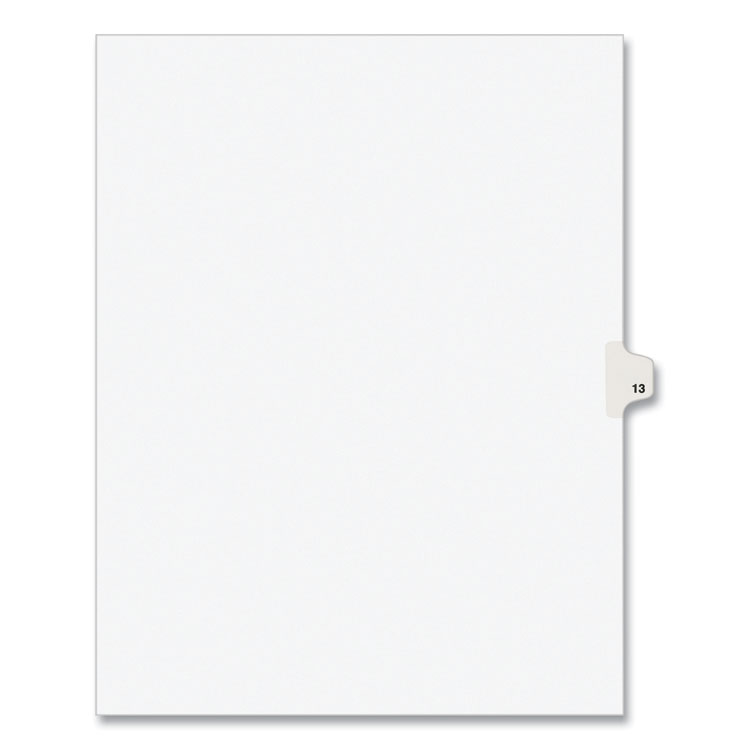 Avery Preprinted Legal Exhibit Side Tab Index Dividers, Avery Style, 10-Tab, 13, 11 x 8.5, White, 25/Pack (AVE11923)