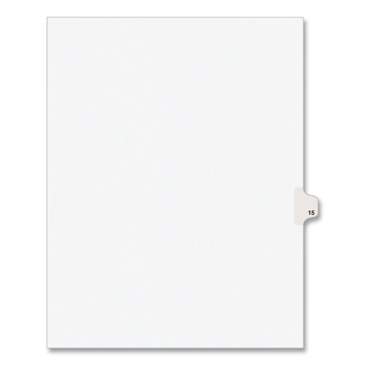 Avery Preprinted Legal Exhibit Side Tab Index Dividers, Avery Style, 10-Tab, 15, 11 x 8.5, White, 25/Pack (AVE11925)