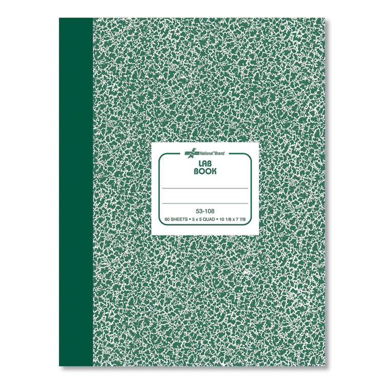 National Composition Lab Notebook, Quadrille Rule, Green Cover, (60) 10.13 x 7.88 Sheets (RED53108)