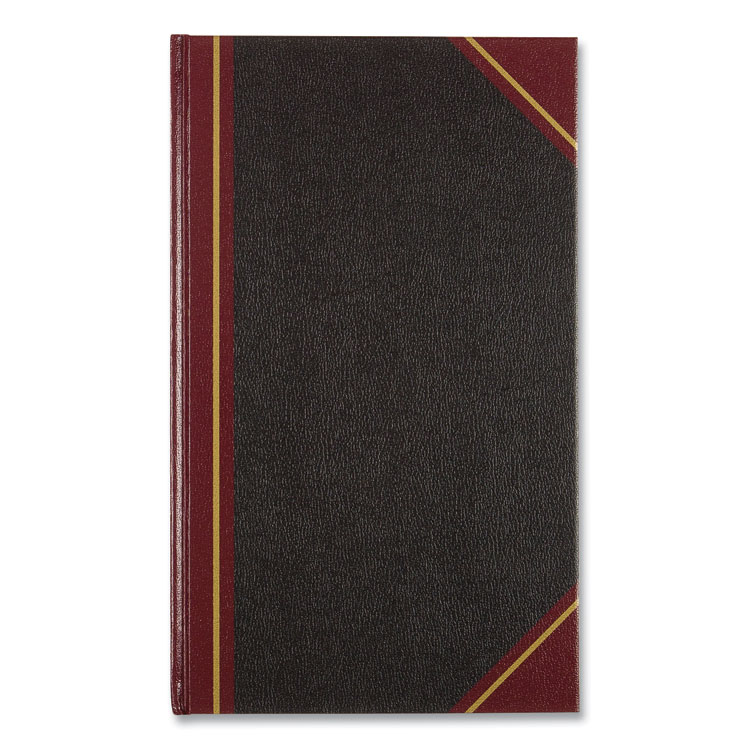 National Texthide Eye-Ease Record Book, Black/Burgundy/Gold Cover, 14.25 x 8.75 Sheets, 300 Sheets/Book (RED57131)