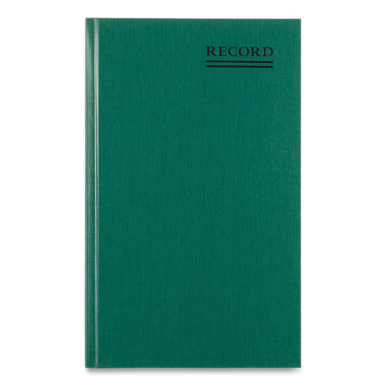 National Emerald Series Account Book, Green Cover, 12.25 x 7.25 Sheets, 300 Sheets/Book (RED56131)
