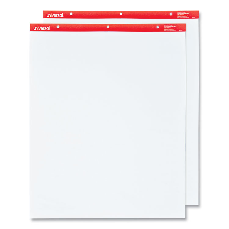 Universal Easel Pads/Flip Charts, Unruled, 27 x 34, White, 50 Sheets, 2/Carton (UNV35600)