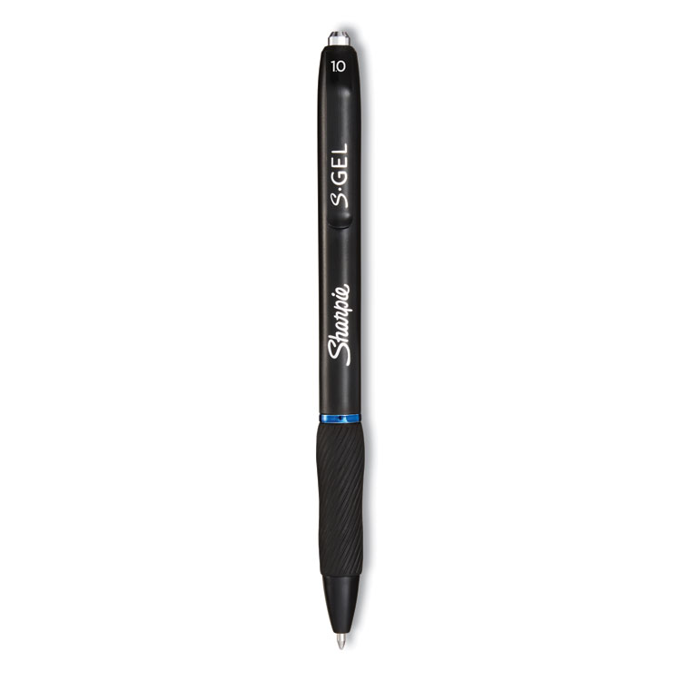 Sharpie S-Gel S-Gel High-Performance Gel Pen, Retractable, Bold 1 mm, Blue Ink, Black Barrel, 36/Pack (SAN2096127)