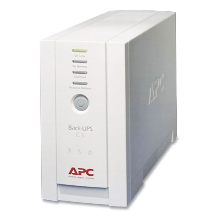 APC BK350 Back-UPS CS Battery Backup System, 6 Outlets, 350 VA, 1,020 J (APWBK350)