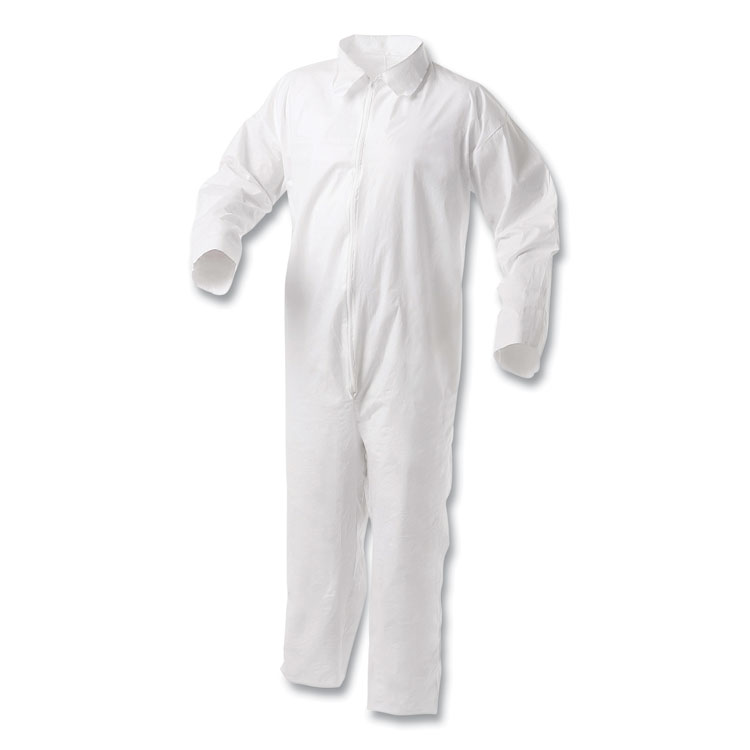 KleenGuard A35 Liquid and Particle Protection Coveralls, Zipper Front, 2X-Large, White, 25/Carton (ANS38920)
