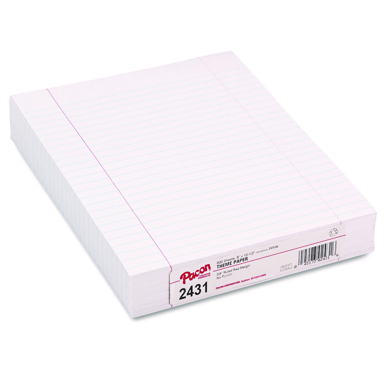 Pacon Composition Paper, 8 x 10.5, Wide/Legal Rule, 500/Pack (PAC2431)