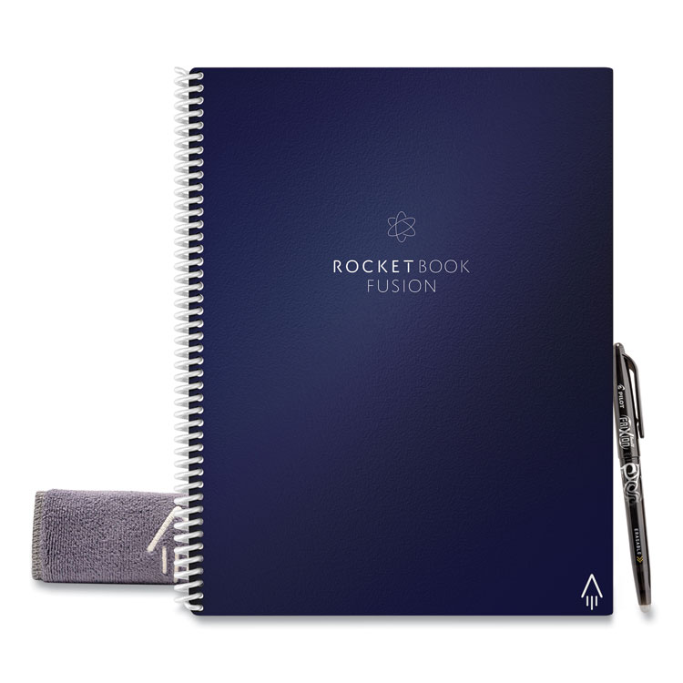 Rocketbook Fusion Smart Notebook, Seven Assorted Page Formats, Blue Cover, (21) 11 x 8.5 Sheets (RKBFLRCCDFFR)