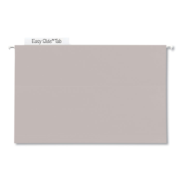 Smead TUFF Extra Capacity Hanging File Folders with Easy Slide Tabs, 4" Capacity, Legal, 1/3-Cut Tabs, Steel Gray, 18/Box (SMD64342)