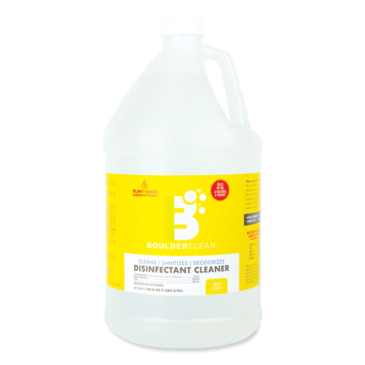 Boulder Clean Disinfectant Cleaner, Lemon Scent, 128 oz Bottle (BCL003137EA)