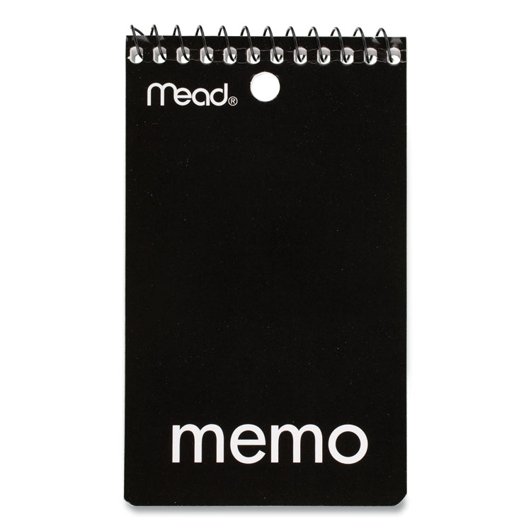 Mead Wirebound Memo Pad with Wall-Hanger Eyelet, Medium/College Rule, Randomly Assorted Cover Colors, 60 White 3 x 5 Sheets (MEA45354)