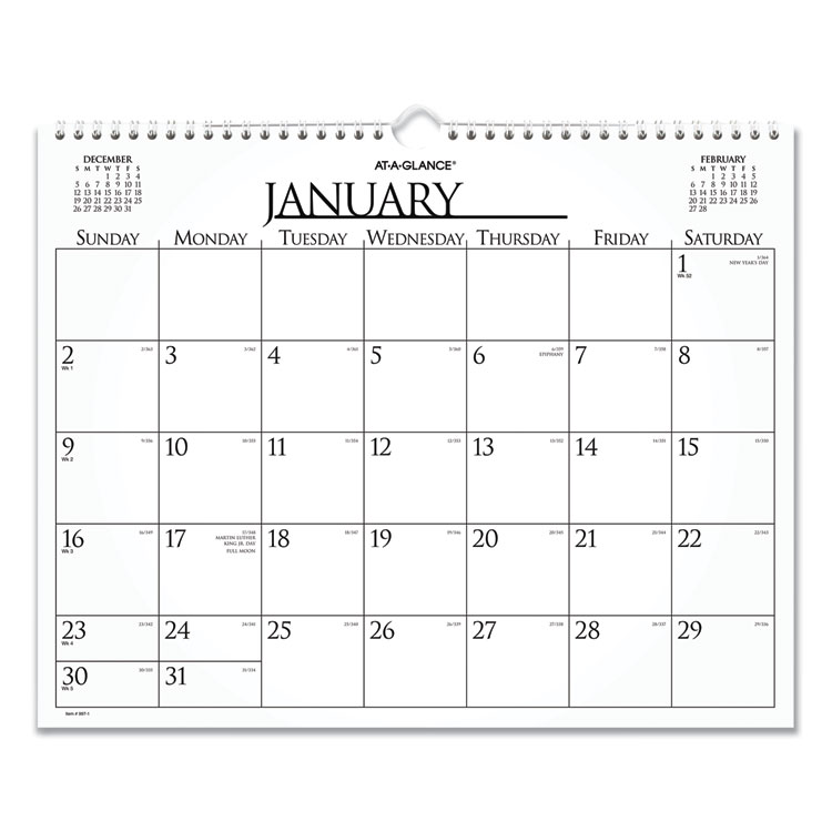 AT-A-GLANCE Business Monthly Wall Calendar, 15 x 12, White/Black Sheets, 12-Month (Jan to Dec): 2026 (AAG997114)