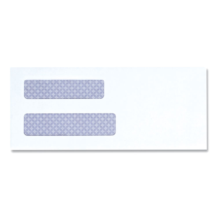 Universal Double Window Business Envelope, #8 5/8, Square Flap, Gummed Closure, 3.63 x 8.88, White, 500/Box (UNV35213)