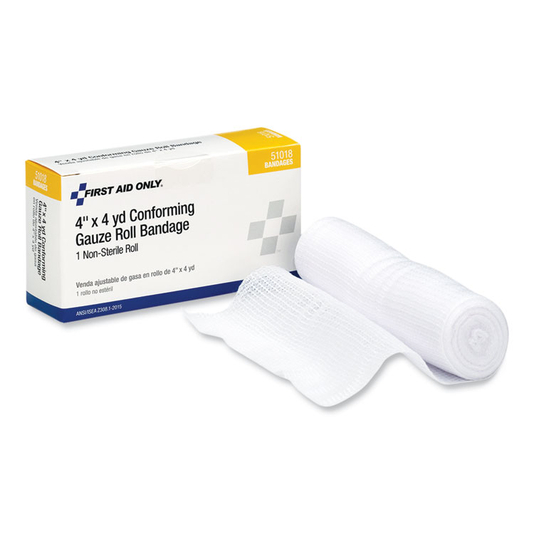 PhysiciansCare by First Aid Only First Aid Conforming Gauze Bandage, Non-Sterile, 4" Wide (FAO51018)