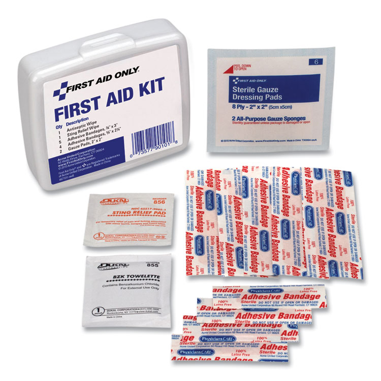PhysiciansCare by First Aid Only First Aid On the Go Kit, Mini, 13 Pieces, Plastic Case (FAO90101)