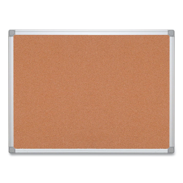 MasterVision Earth Cork Board, 36" x 24", Tan Surface, Satin Aluminum Frame (BVCCA031790)