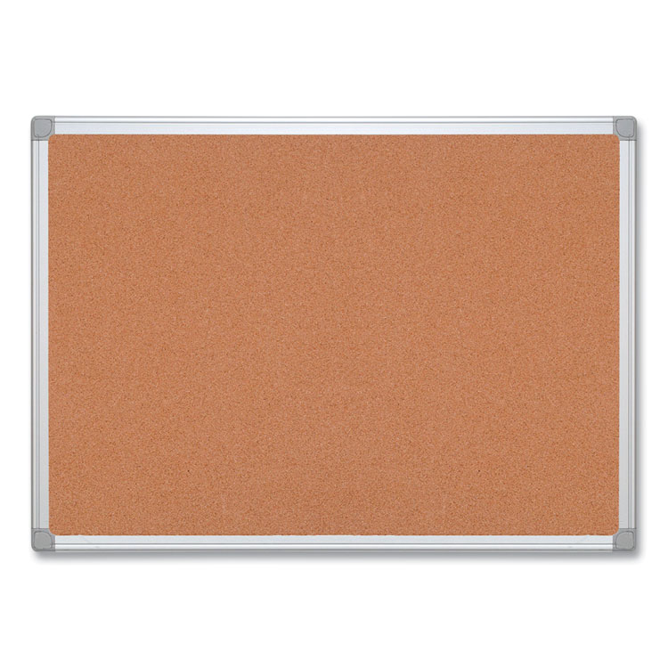 MasterVision Earth Cork Board, 48" x 36", Tan Surface, Satin Aluminum Frame (BVCCA051790)