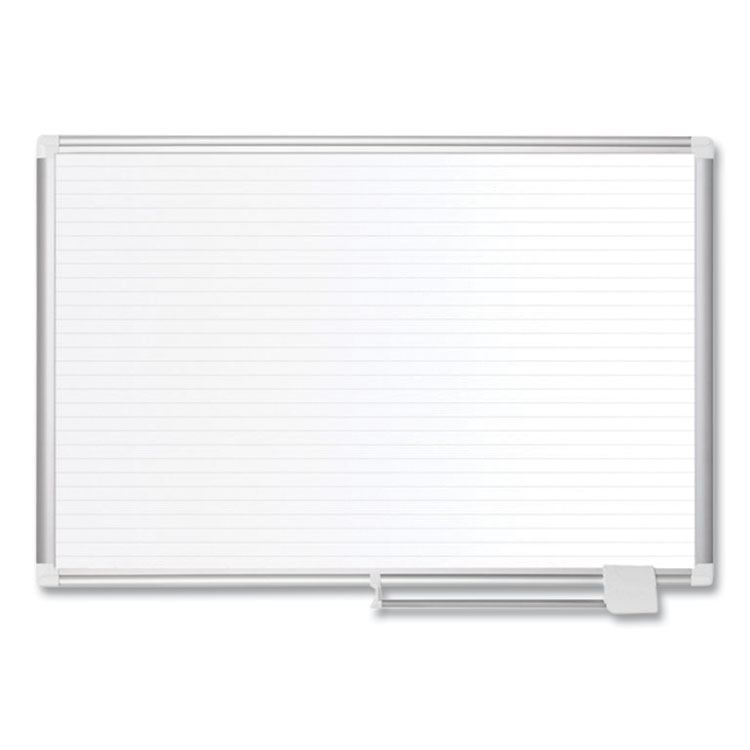 MasterVision Ruled Magnetic Steel Dry Erase Planning Board, 48" x 36", White Surface, Satin Aluminum Frame (BVCMA0594830)