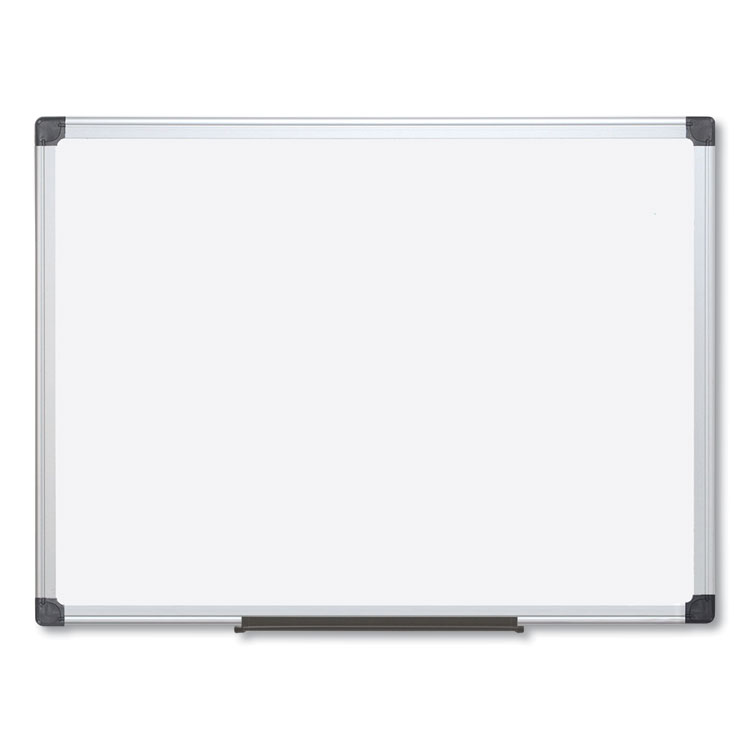 MasterVision Value Lacquered Steel Magnetic Dry Erase Board, 96" x 48", White Surface, Satin Aluminum Frame (BVCMA2107170)