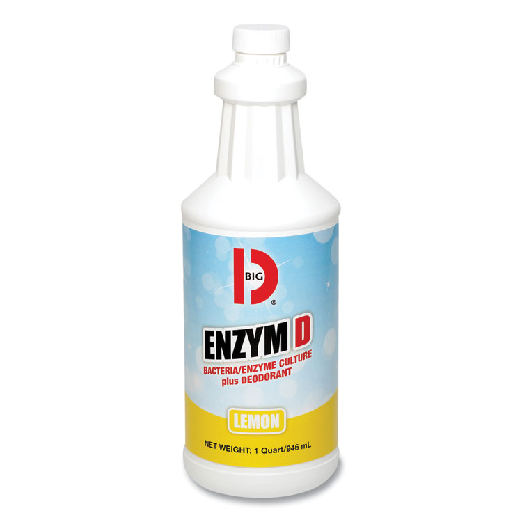 Big D Industries Enzym D Digester Liquid Deodorant, Lemon, 32 oz Bottle, 12/Carton (BGD500)