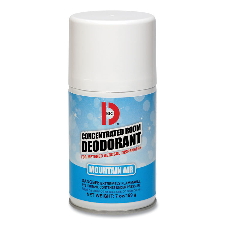 Big D Industries Metered Concentrated Room Deodorant, Mountain Air Scent, 7 oz Aerosol Spray, 12/Carton (BGD463)