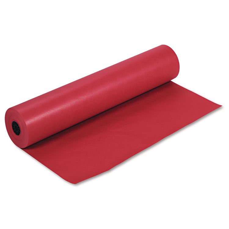 Pacon Rainbow Duo-Finish Colored Kraft Paper, 35 lb Wrapping Weight, 36" x 1,000 ft, Scarlet (PAC63030)