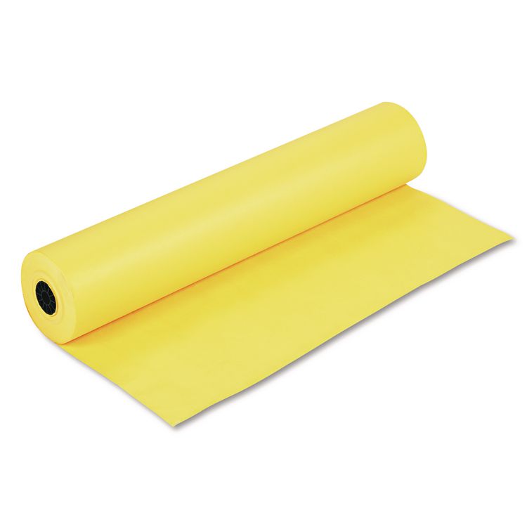 Pacon Rainbow Duo-Finish Colored Kraft Paper, 35 lb Wrapping Weight, 36" x 1,000 ft, Canary (PAC63080)