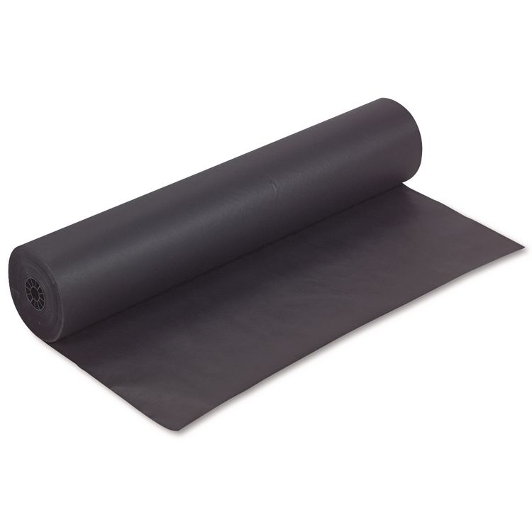 Pacon Rainbow Duo-Finish Colored Kraft Paper, 35 lb Wrapping Weight, 36" x 1,000 ft, Black (PAC63300)