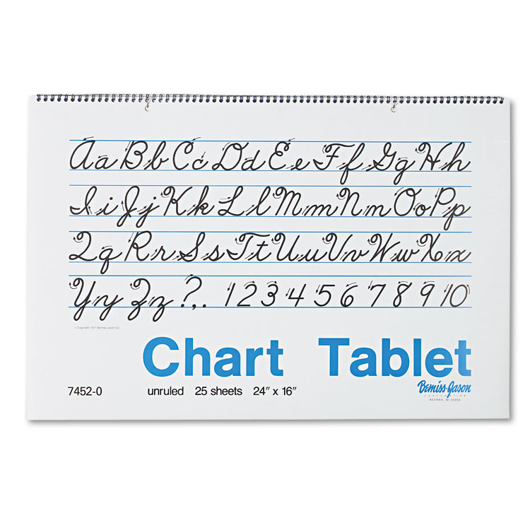 Pacon Chart Tablets, Unruled, 24 x 16, White, 25 Sheets (PAC74520)