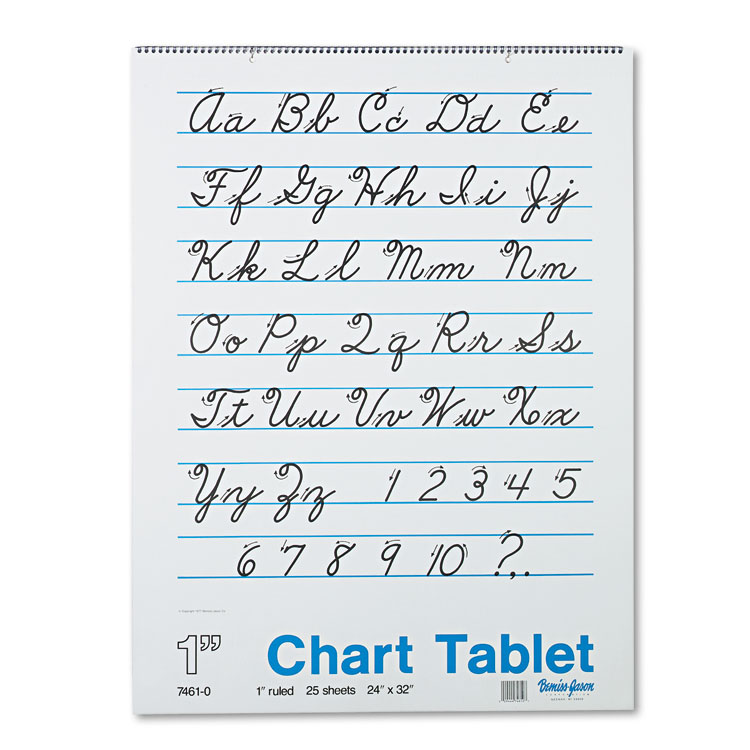 Pacon Chart Tablets, Presentation Format (1" Rule), 24 x 32, White, 25 Sheets (PAC74610)