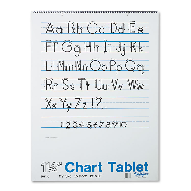 Pacon Chart Tablets, Presentation Format (1.5" Rule), 24 x 32, White, 25 Sheets (PAC74710)