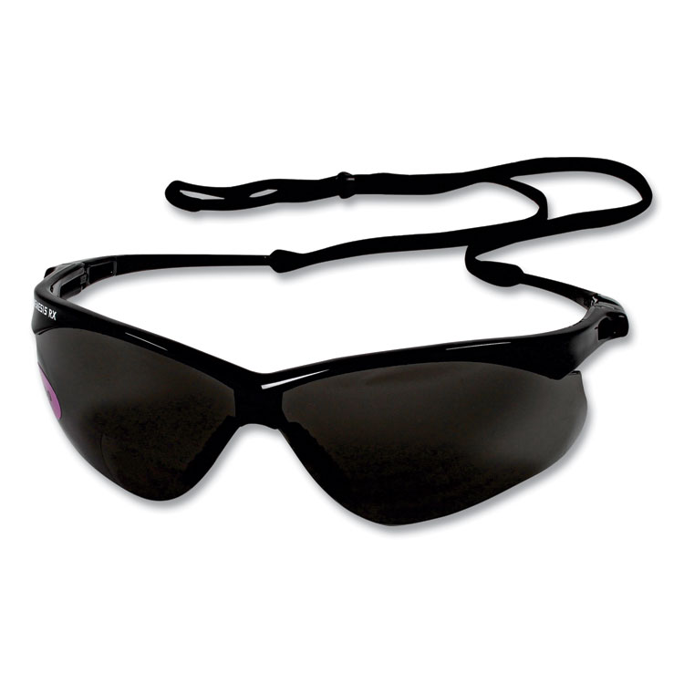 KleenGuard V60 Nemesis Rx Reader Safety Glasses, Black Frame, Smoke Lens, +2.5 Diopter Strength, 6/Box (ANS22519)
