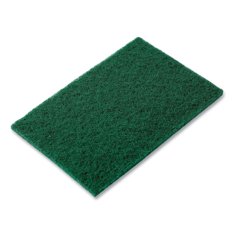 AmerCareRoyal Medium-Duty Scouring Pad, 6 x 9, Green, 10 Pads/Pack, 6 Packs/Carton (RPPS960)
