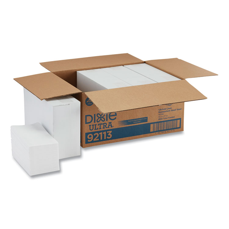 Dixie 1/6-Fold Linen Replacement Towels, 13 x 17, White, 200/Box, 4 Boxes/Carton (GPC92113)