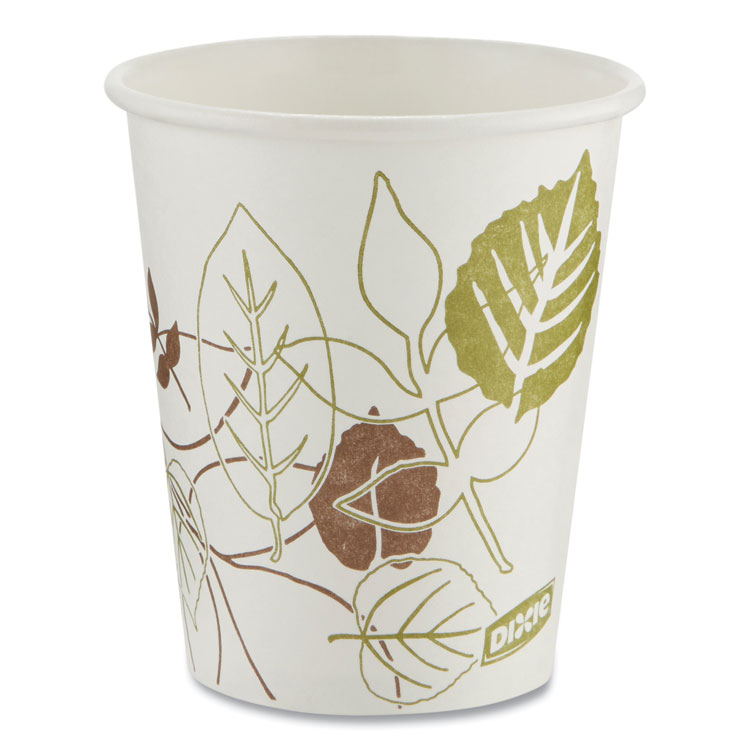 Dixie Pathways Paper Hot Cups, 10 oz, White/Brown, 50/Sleeve, 20 Sleeves/Carton (DXE2340PATH)