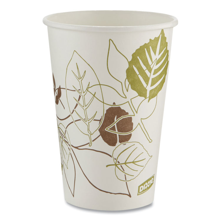 Dixie Pathways Paper Hot Cups, 16 oz, White/Brown, 50/Sleeve, 20 Sleeves/Carton (DXE2346PATH)