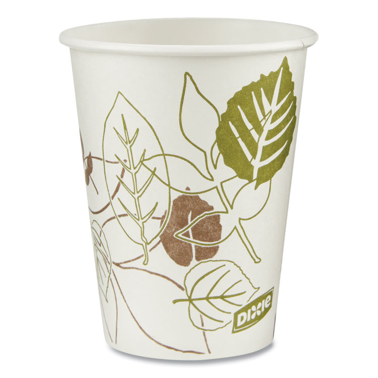 Dixie Pathways Paper Hot Cups, 8 oz, White/Brown, 50/Sleeve, 20 Sleeves/Carton (DXE2338PATH)