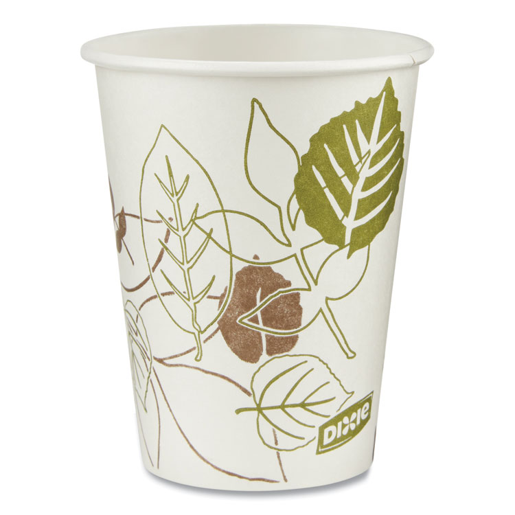 Dixie Pathways Paper Hot Cups, 8 oz, White/Brown, 50/Pack (DXE2338PATHPK)