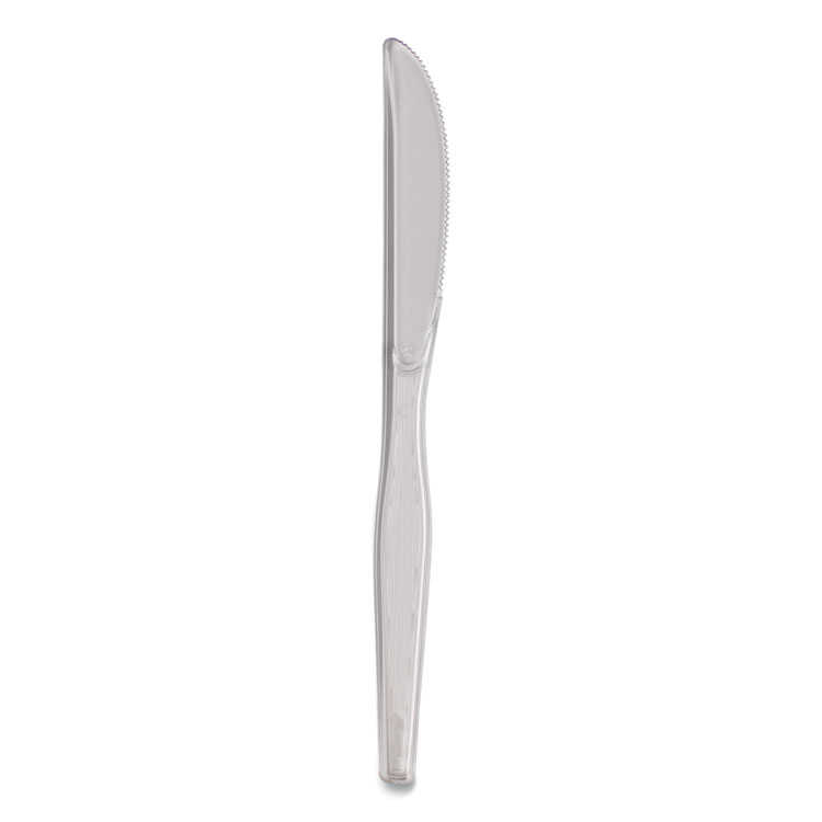 Dixie Heavyweight Polystyrene Cutlery, Knife, Plastic, Clear, 1,000/Carton (DXEKH017)