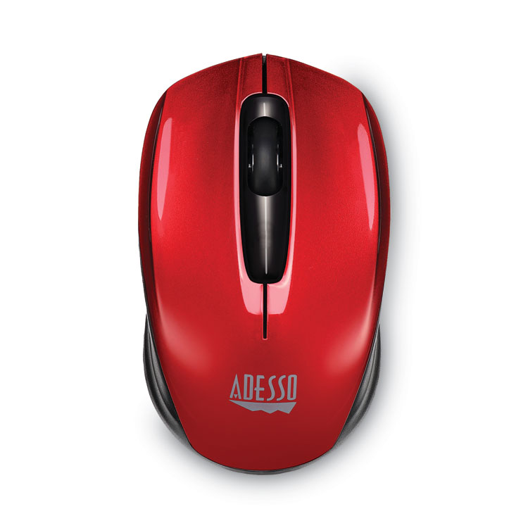 Adesso iMouse S50 Wireless Mini Mouse, 2.4 GHz Frequency/33 ft Wireless Range, Left/Right Hand Use, Red (ADEIMOUSES50R)