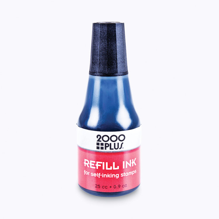 COSCO 2000PLUS Self-Inking Refill Ink, 0.9 oz. Bottle, Black (COS032962)