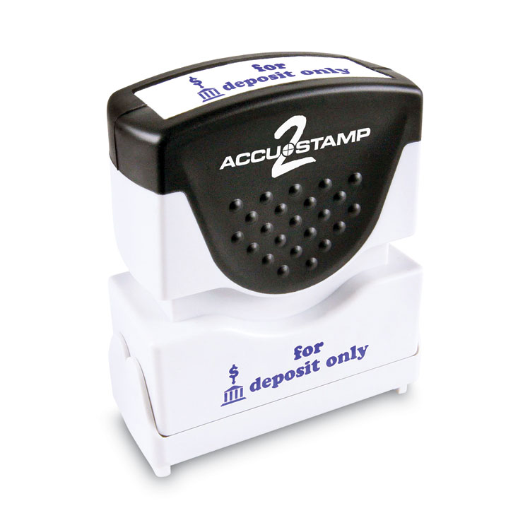 ACCUSTAMP2 Pre-Inked Shutter Stamp, Blue, FOR DEPOSIT ONLY, 1.63 x 0.5 (COS035601)