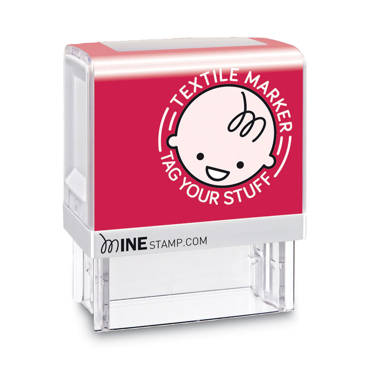 COSCO MINE Textile Stamp, 1.5" x 1.5", Black (COS039605)