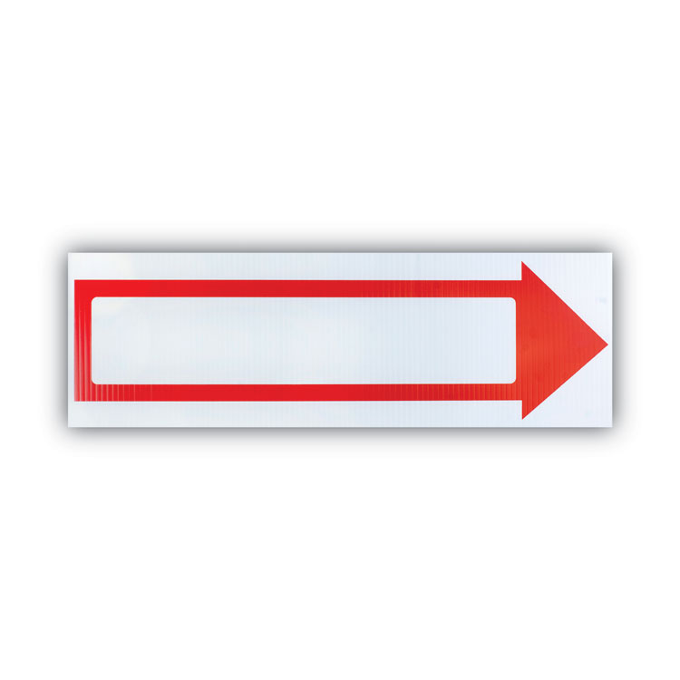 COSCO Stake Sign, 6 x 17, Blank White with Printed Red Arrow (COS098056)