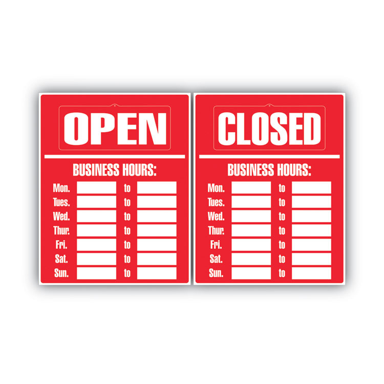 COSCO Business Hours Sign Kit, 15 x 19, Red (COS098072)