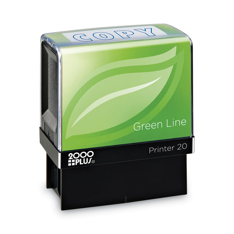 COSCO 2000PLUS Green Line Message Stamp, Copy, 1.5 x 0.56, Blue (COS098367)
