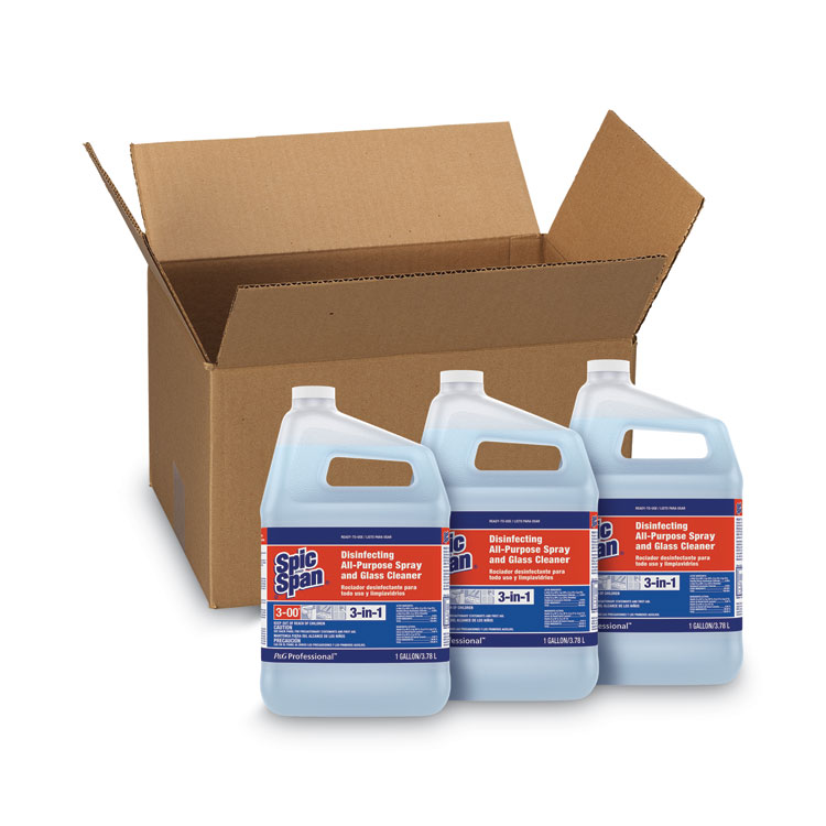 Spic and Span Disinfecting All-Purpose Spray and Glass Cleaner, Fresh Scent, 1 gal Bottle, 3/Carton (PGC58773CT)