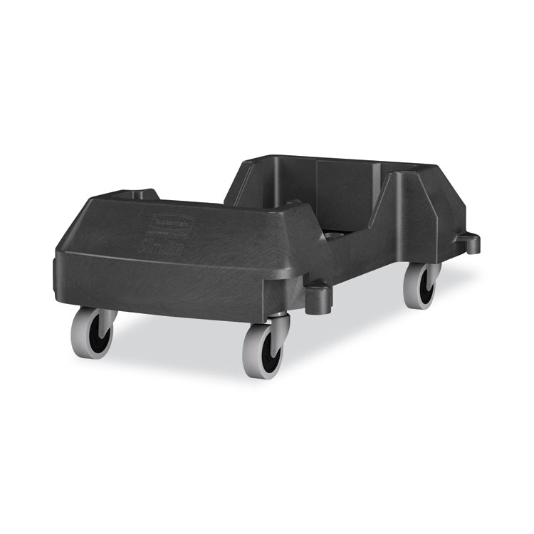 Rubbermaid Commercial Slim Jim Resin Trainable Dolly, 120 lb Capacity, 23.86 x 14.71 x 8.36, Black (RCP1980602)