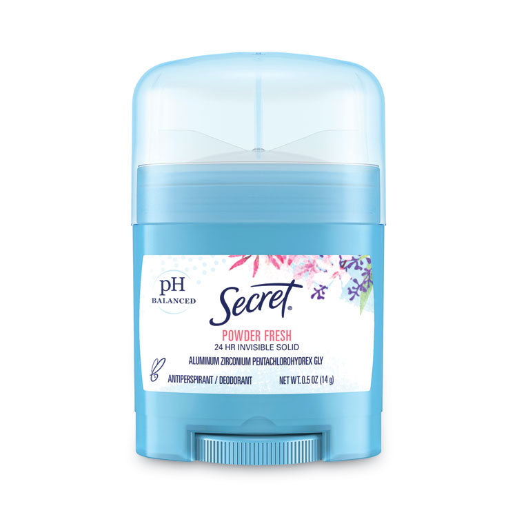 Secret Invisible Solid Anti-Perspirant and Deodorant, Powder Fresh, 0.5 oz Stick, 24/Carton (PGC31384)