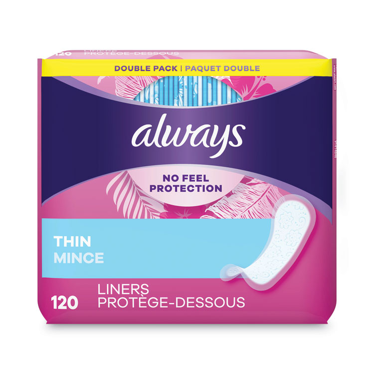 Always Thin Daily Panty Liners, Regular, 120/Pack (PGC10796PK)