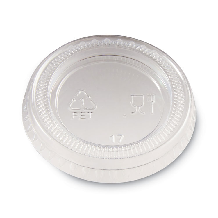 Dixie Plastic Portion Cup Lid, Fits 1 oz Portion Cups, Clear, 4,800/Carton (DXEPL10CLEAR)
